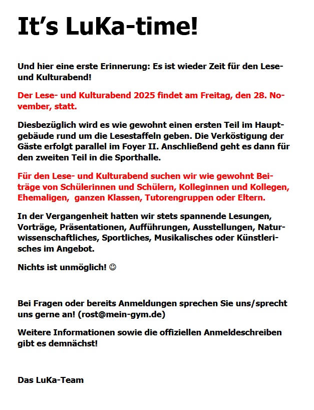 LuKa Aufruf Homepage